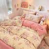 占姆士奥莱款【牛奶绒四件套】秋冬加厚小清新法莱绒床单 床笠被套三件套 床上用品 商品缩略图11