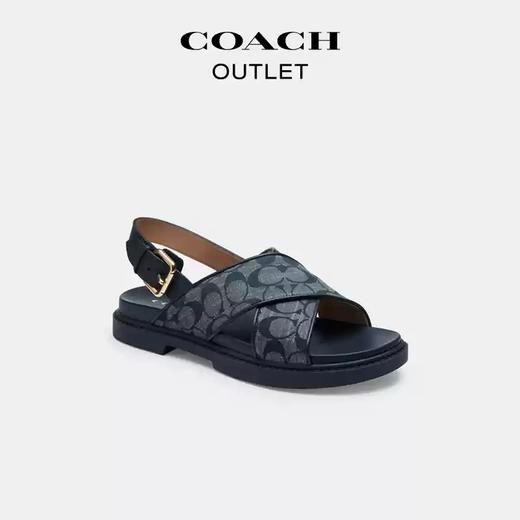 【自营】coach/蔻驰  奥莱女士经典标志CHAMBRAY香布雷平纹面料FRASER凉鞋 CT645 BHP 商品图1