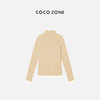 COCO ZONE 春秋款小立领长袖上衣袖口拼接圆领打底衫T恤 23C19559 商品缩略图2