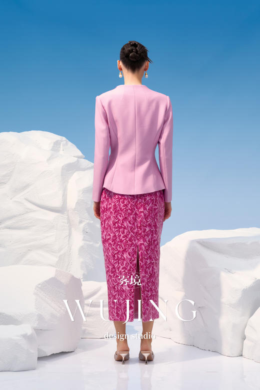 4202046 烟花粉黛 高级亮丝斜纹 进口双色亮片外套 雾境 商品图5