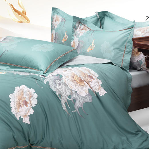 多喜爱山海经 60S贡缎磨绒四件套 鳐绘花韵【60S长绒棉】【A类标准】芬纳诺抗菌 高清数码印染 商品图2