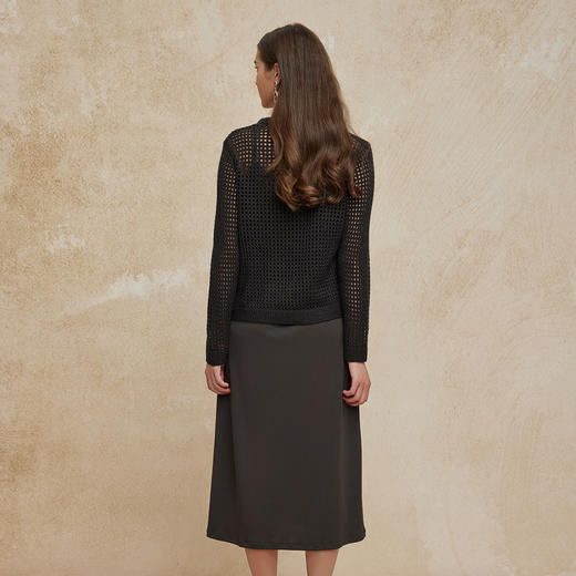 PG639斯尔丽24新款气质两件套廓形显瘦手工钩花上衣配背心裙针织连衣裙 商品图7