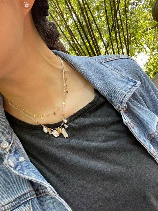 SpoiledBrat Jewelry春意渐变白色系月光石珍珠项链 商品图2