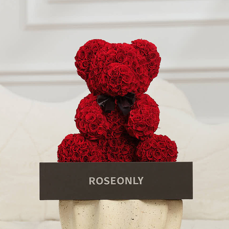 【告白神器】ROSEONLY诺誓 高端定制 永生玫瑰 玫瑰公仔 玫瑰熊 20cm 30cm 60cm 120cm  定制款 送女友爱人礼物