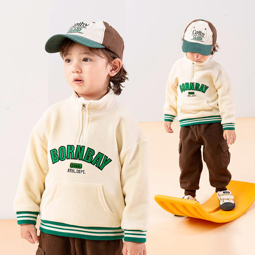 秋季新款复古学院风微翻领卫衣儿童装洋气上衣ZB3DS037 商品图1