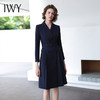 IWY/时尚气质藏青色连衣裙女修身职业售楼部工装秋冬新工作服Q14315-ZL 商品缩略图4