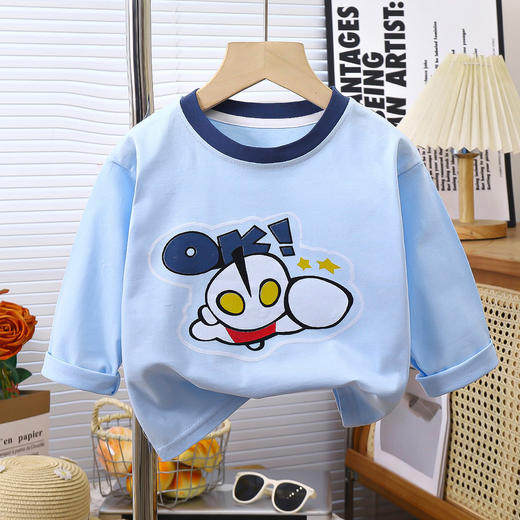 【39.9/2件】纯棉长袖t恤2024秋装春秋款儿童装宝宝中大童内搭打底衫上衣 商品图6