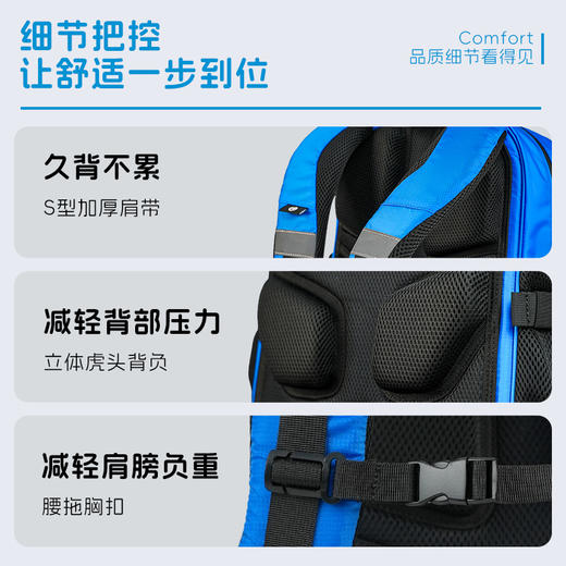 小李子李质造多功能收纳干湿分离独立鞋仓儿童双肩包虎王运动书包 商品图3