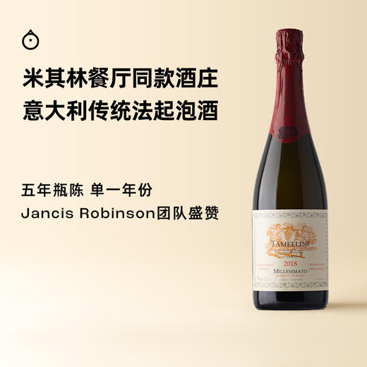 企鹅市集|意大利塔米里尼酒庄 传统法年份起泡酒2018 清新细腻蜜瓜香 商品图0