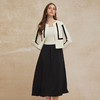 PG637斯尔丽2024新款小香风开衫搭配无袖连衣裙真两件撞色套装针织裙 商品缩略图0