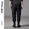 PINLI品立秋季新款宽松束脚九分裤男士潮牌个性黑色休闲裤子B243117051 商品缩略图3