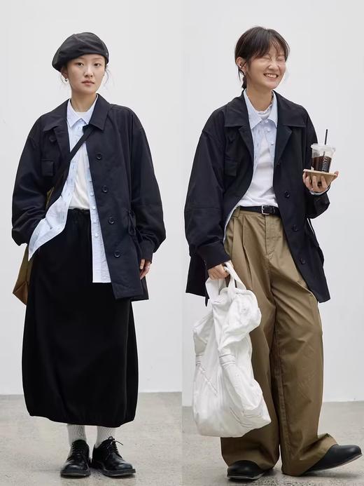 步履不停/4C23111C/工装感收腰休闲翻领外套 商品图0