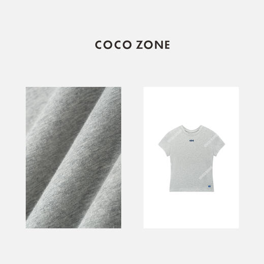 COCO ZONE 夏季简约圆领短袖T恤百搭休闲上衣CC1C1581 商品图2