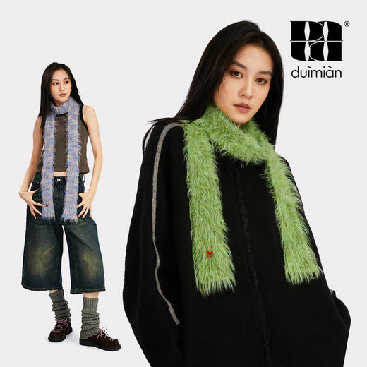 对面duimian长毛混色细围巾 商品图0