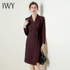 IWY/安哥拉红西装连衣裙长袖修身气质高级显瘦正式场合商务工作服Q824 商品缩略图2