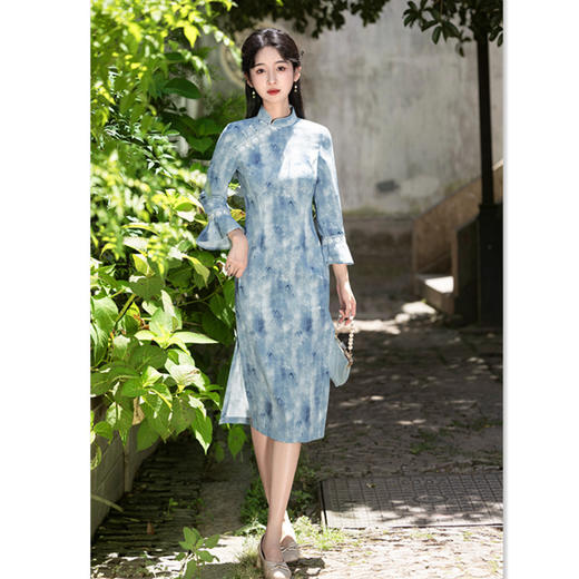 复古国风O型提花，中长款九分袖旗袍GX-302905 商品图2