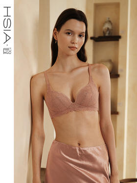 【花开圆满】遐内衣女仿刺绣中小胸3/4杯上薄下厚无钢圈聚拢文胸