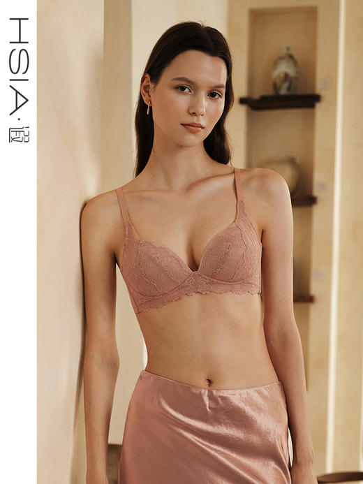 【花开圆满】遐内衣女仿刺绣中小胸3/4杯上薄下厚无钢圈聚拢文胸 商品图0