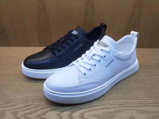 豪行青年真皮男鞋12157100舒适休闲系带平底时尚板鞋 商品图4