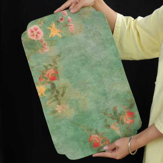 暗香疏影/香云纱/真丝香云纱双面设计干泡茶垫茶席50x30cm 商品图7