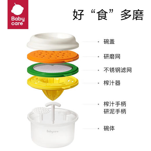Babycare 儿童餐具套装-研磨碗 巴特黄 BC2107027 商品图1