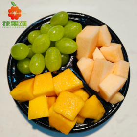 【经典三拼】脆甜哈密瓜+芒果+无籽青提 3拼切盒 500g