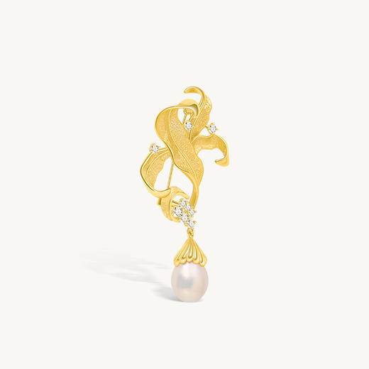 玛芮雅淡水珍珠胸针秋思法式时尚百搭高档礼品送女友 商品图0