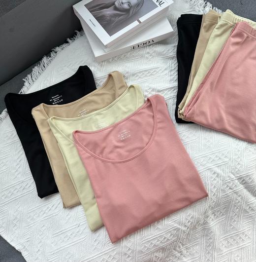 80S支莫代尔 猫人同款 秋季轻薄抗菌打底轻暖肌底衣 轻薄不臃肿保暖内衣 套装 商品图2