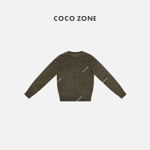 COCO ZONE气质百搭圆领羊毛织长袖春款针织打底衫24C10084 商品图1