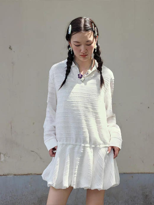 两穿学院风POLO花苞连衣裙 商品图3