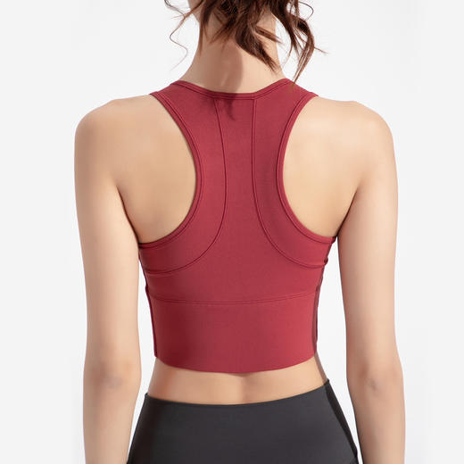 新款抗菌运动内衣女防震高强度跑步瑜伽背心裸感前拉链文胸 YNWX32-23 商品图3