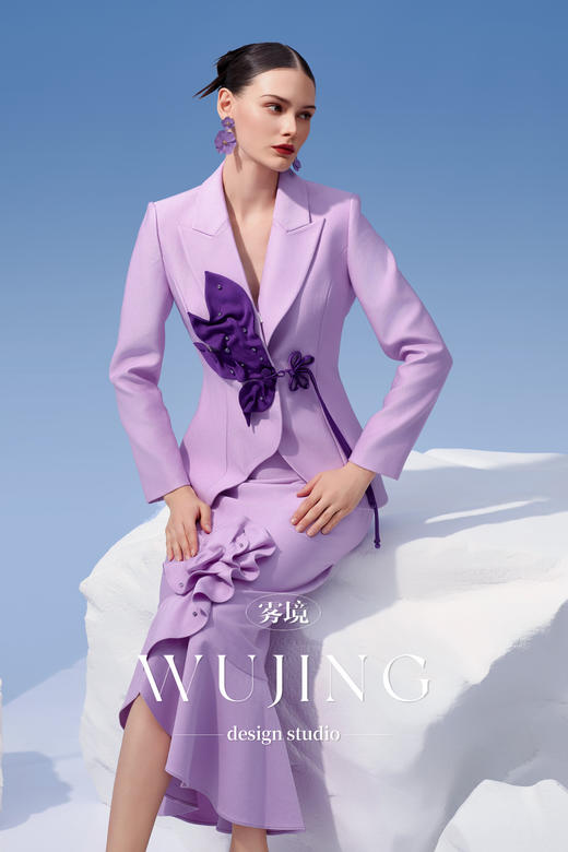4202066 淡紫静怡 进口亮丝斜纹外套 雾境 商品图4