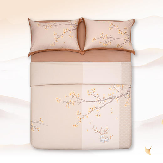 多喜爱山海经 60S贡缎磨绒四件套 夫诸杏林 商品图5