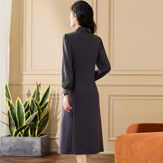 时尚国风长袖裙，中长款A字裙QYM- KED-24L08-Y 商品图2