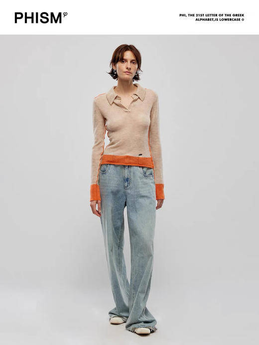 撞色polo毛衣 商品图0