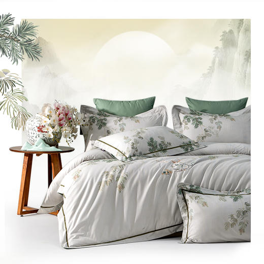 多喜爱山海经 60S贡缎磨绒四件套 鹿松和鸣 商品图2