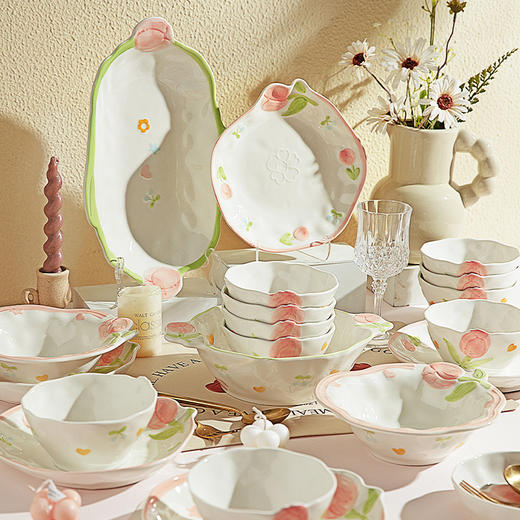 摩登主妇碗碟套装家用餐具陶瓷菜盘子乔迁闺蜜生日礼物釉下彩碗具 商品图1