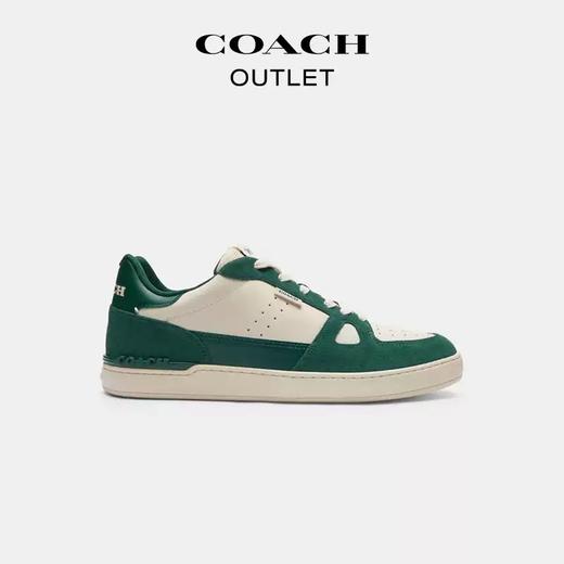 【自营】coach/蔻驰  奥莱男士CLIP 球场运动鞋舒适低帮鞋绿色 CW795 EME 商品图1