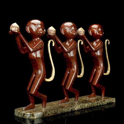 宇达青铜摆件  吴信坤作品《灵猴呈福》艺术装饰摆件  高30cm 商品图3