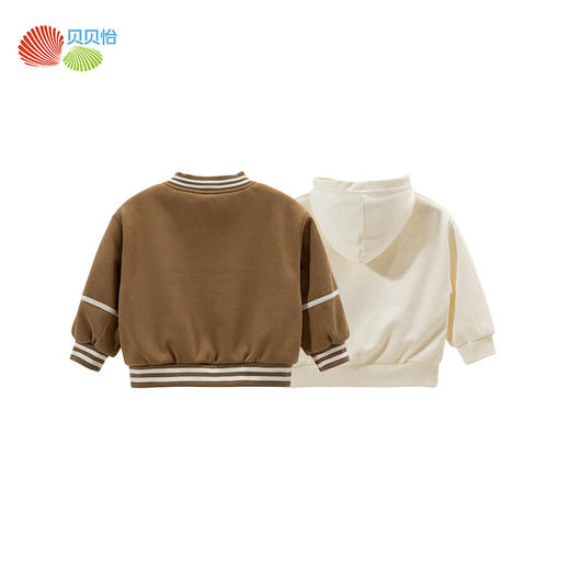 贝贝怡童装男童外套连帽卫衣2件套2024秋新款潮酷帅气夹克棒球服ZB3DS045 商品图8