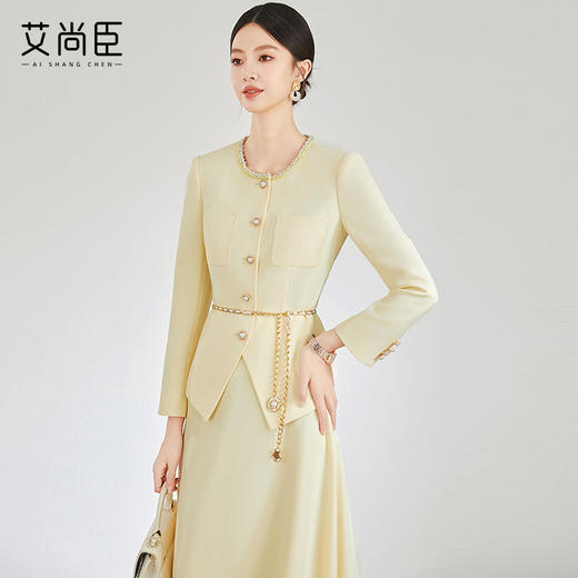 艾尚臣纯色设计感小香风两件套2026新款职业装 商品图1