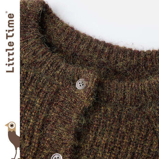 littletime女童针织衫2024秋冬新款森系混色毛衣女孩洋气毛衣开衫 商品图1