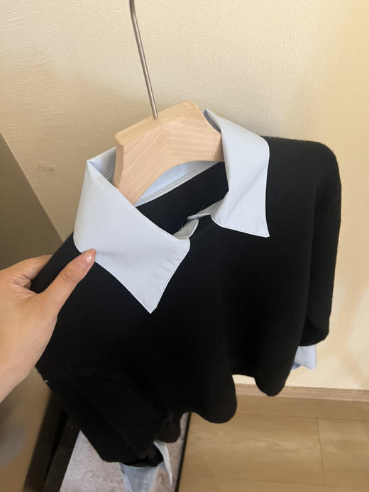 衬衫拼接气质毛衣 商品图9