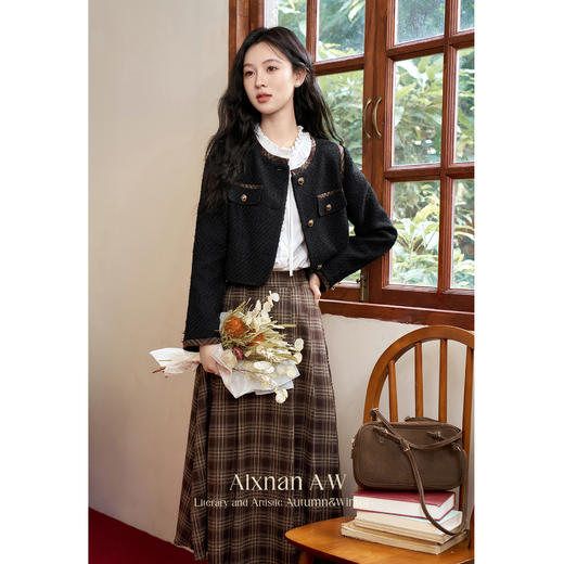 鹿向南「秋日拿铁」美拉德小香风外套L50503 商品图3