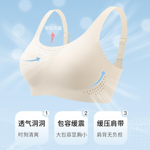 D1-【B-C杯】 【大胸运动款】【透气洞洞杯】润微轻运动薄款立体模+全方位透气孔+升级回弹力贴身无勒感不抖胸  律动轻悦 商品图3