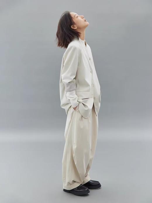 步履不停/4C22021C/微弹顺滑米色蓝格子西装外套上衣 商品图1