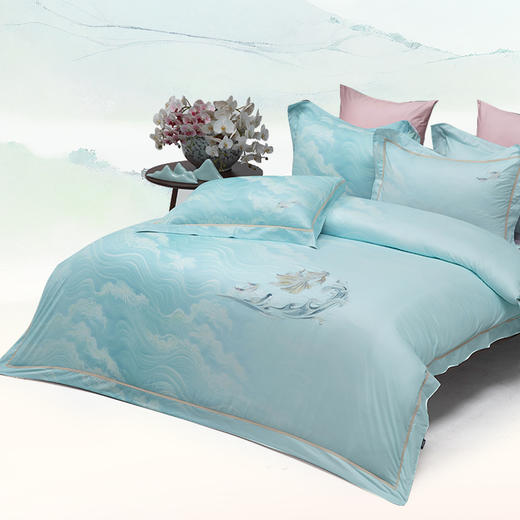 多喜爱山海经 60S贡缎磨绒四件套 文鳐观潮 商品图2