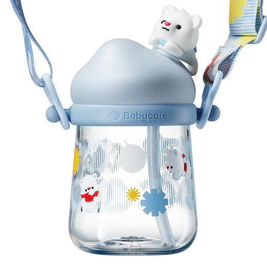 Babycare 儿童水杯-雪顶公仔水杯 小白熊-550mL-柔雾蓝 BC2307505 商品图3