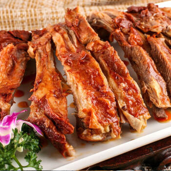 西鲜记宁夏盐池滩羊原切去脊羔羊排净重1.5斤附烧烤料清真带骨羊排羊肉 商品图6