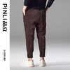 PINLI品立2024秋季新款男雪尼尔亮丝条纹直筒小脚休闲九分裤子潮B243117048 商品缩略图3